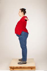 Whole Body Woman T poses Casual Overweight Studio photo references
